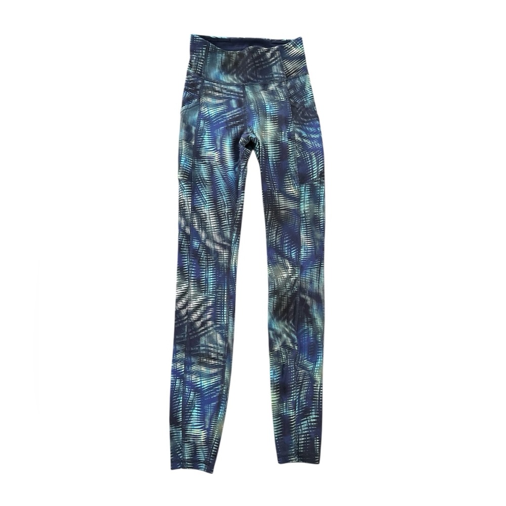 Lululemon 26” Invigorate High Rise Tight Blue Patterned Leggings Size 2